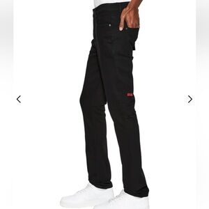 Ksubi Black Chitch Laid Red Crosses Slim Fit Jeans Size 33 Denim 31” Inseam